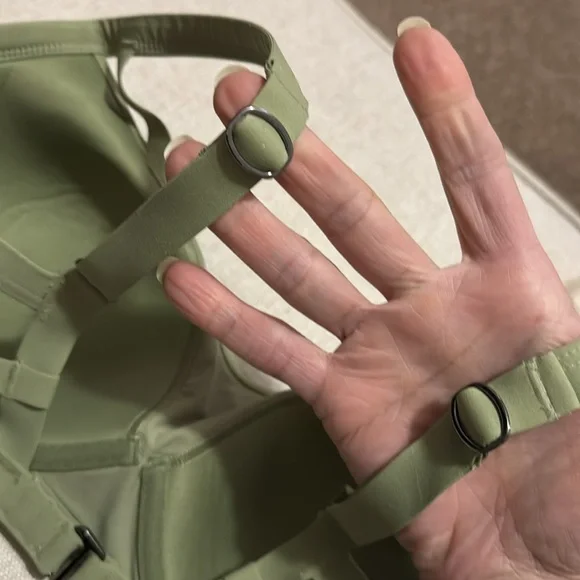 Athleta Palm Swim Top & Bottoms-34D/DD with M Bottoms-Moss Green/Blue Bottoms - Picture 9 of 16